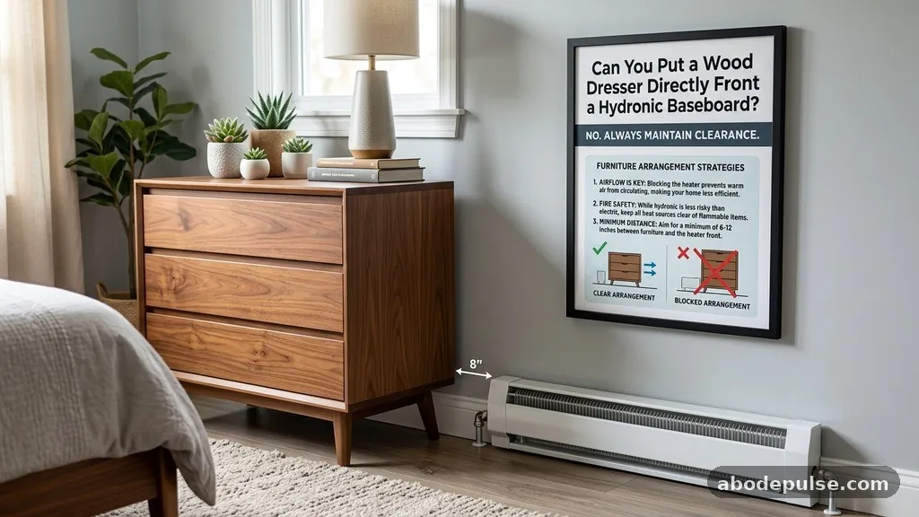 Furniture Arrangement Strategies - Can You Put a Wood Dresser Directly in Front of a Hydronic Baseboard?